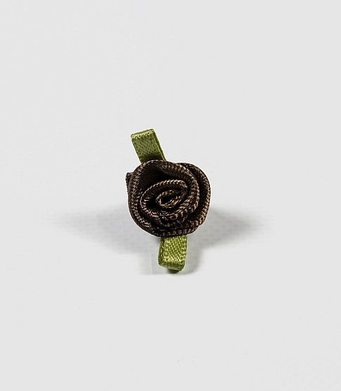 Small Ribbon Rose 100 Pcs Dark Brown - Click Image to Close